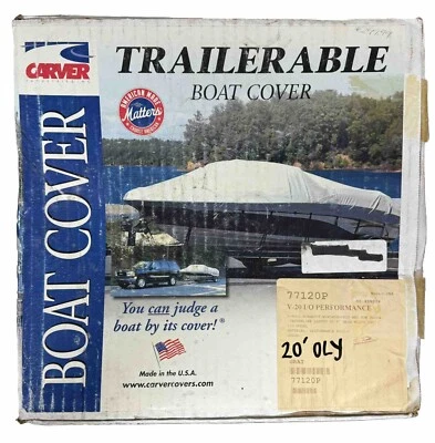 Trailerable Boat Cover 20'6" Carver 77120P V-Hull Runabout 102" beam