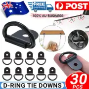 30PCS Heavy Duty D-Ring Tie Down Stainless Steel Anchor Point Black Universal AU