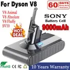 9000mAh Battery For Dyson V8 Absolute V8 Animal V8 Motorhead Vacuum Cleaner SV10