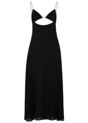 Yves Saint Laurent Cut-out Midi Dress - Black - 8 8