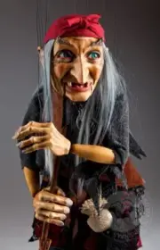 Large Witch Marionette - Handmade Puppet