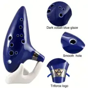 1PC Legend Of Ocarina Flute: 12-Hole Ceramic Alto C Blue Music Instrument
