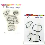 Stampendous Manger Sheep Stamp and Coordinating Die Sets QS5010 and QD5010