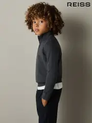 Reiss Blackened Blue Blackhall 9-13 yrs Merino Wool Half-Zip Funnel Neck Jumper (AU4894) | $75
