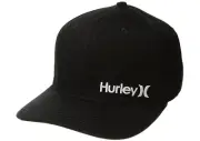HURLEY MEN'S CORP FLEXFIT HAT BLACK / WHITE