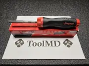 Snap-on Tools USA NEW RED Soft Grip Ratcheting Screwdriver w/Bits SGDMRC44B