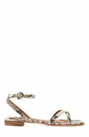 MARGAUX The Flat Sandal in Natural Python Embossed at Nordstrom, Size 42.5