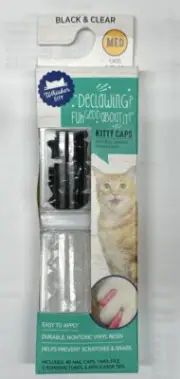 Whisker City Medium Kitty Nail Caps Black & Medium)