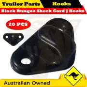 Superior - Black Bungee Shock Cord J Hooks - 20pcs - ROPE HOOKS