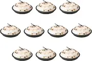 Set of 10, Black Glazed Flower Play Ceramic Plate, 6.7 x 2.8 inches (17 x 7 cm), Ceramic Plate, Lid Reinforced Setomonohonpo