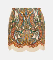 [Zimmermann] Zimmermann Ottie scalloped paisley linen miniskirt AU 16 multicoloured