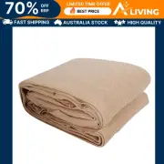 Shade Sail 6x8m Rectangle 280GSM 98% Sand Shade Cloth Outdoor Sun Protecti -C-SA