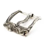German silver belt buckle "Smaug dragon", handmade pin type german silver buckle