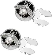 [VVCome] Cute Pearl Bee Button Covers Set Round Cufflinks Apparel Decorative Snap-On Jewelry Clips for Shirts Tuxedos & Dresses