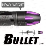 KiWAV Pair Purple bullet Aluminum Bar End weight with Black Base for Honda