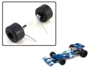 Scalextric W10398 Rear Wheels Tyres Axle Gear For 1970 Tyrrell 001 F1 C4161 NEW
