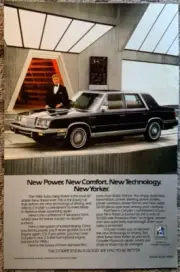 1986 Chysler New Yorker Print Ad.