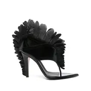[Alexander Mcqueen] Alexander Mcqueen 110mm Feathered Sandals 39 IT BLACK