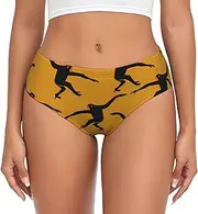 [SAAKE] Black Gibbon Monkey Print Women's Briefs XS S M L XL XXL 3XL 4XL Plus Size Briefs Bikini Ladies Underpants, Black, 3X-Large