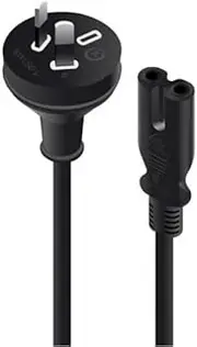 [ELASO] AU Power Cord Adapter for JBL Wireless Subwoofer & Soundbar, Sony Speaker, Samsung Soundbar, Bose Speaker, PS1-4, Printers & More - 1.5m Black Minimalist Figure 8 Plug