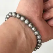 Aletai Iron Meteorite Etched Perfect Bracelets Handmade Original Color Beads 8mm