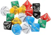 NOLITOY 18pcs Multi Sided Dice Plastic Game Dice for Board Games Parties Home Bars and Educational Fun for Hand Eye Coordination and Imaginative Play