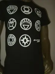 Men's S,M,L DC Comics Justice League The Blackest Night Symbols JL Shirt Villain