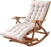 Zero Gravity Lounge Chair, Garden Chairs Rocking Chair,Multifunctional Nap Chair, with Foot Massage Wheel Foldable Cotton Cushion,Adult Easy Chair Bamboo Balcony Lounge Chair Lounge Chair (Color : A