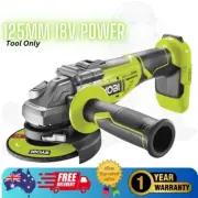 Ryobi ONE+ 18V 125mm Angle Grinder Compact Equipment DIY Power Tool - Skin Only