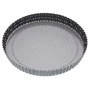 Mastercraft Crusty Bake 30cm Loose Base Round Flan Quiche Pan - Black