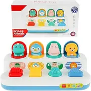 Baby Toys Hide and Animal Toy Color Sorting Animal Push Doll Toy Creative Pop-up Interactive Early Learning Development for Toddlers Boys Girls.