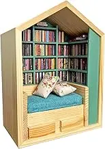 Miniature Library Toy - Stress Tiny Bookshelf, 200 Books Decor Set | Mini Bookcase Decoration for Adults Kids, Stress Reliever Shelf Decor for Desk Bedroom Reading Room Gift