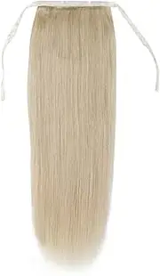 Remeehi Silky Straight High Ponytail Clip In Indian Remy Human Hair Extensions 80G 32 Inches #613 Lightest Blonde
