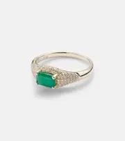 [Stone and Strand] Stone and Strand 14kt gold ring with emerald and diamonds P gold