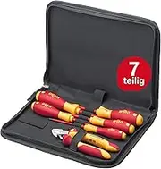 Wiha Electrician Tool Set, 7 Pieces, Screwdriver Set + Side Cutters in Tool Case, Basic Equipment in Compact Tool Bag (33969)