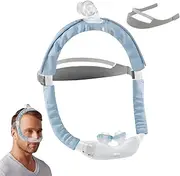 3 Pcs Satin CPAP Strap Covers, Sky Blue CPAP Mask Frame Covers with 1 Pcs Replacement CPAP Headgear, CPAP Mask Cushions for DreamWear or AirFit Reducing Face Red Marks CPAP Hair Protector