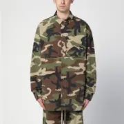 [Fear of God Essentials] Camouflage recycled nylon blend shirt L Green