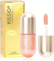 [KISSIO] Lip Plumper,Color Lip Plumper Gloss,Lip Enhancer,Plant Extracts Plumping Lip Serum,Moisturizing Lip Gloss for Fuller Lips & Hydrated Beauty Lips 5.5ml,01 Lemonade