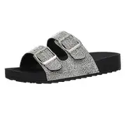 Catzon Women's Starlight Sequined Flat Slippers Cascual Shoes-Black