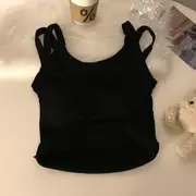 Strappy Plain Camisole Top Black - One Size
