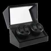 Automatic Quad Watch Winder Wood Display Box Case Motor Rotation Storage
