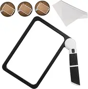 HORIALENCE Handheld Magnifying Glass with Light Jumbo Lens Large Illuminated Folding Magnifier for Reading Jewelry and Science Exploration for Seniors and Daily Use