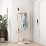 DR.IRON Gold Clothing Racks with Marble Base Modern Coat