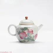 Handamade Longevity Peach Teapot Antique Small Pot Tea Maker Kettle with Infuser