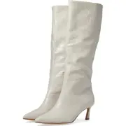 Steve Madden Women Lavan Kitten Heel Boots Size US 5.5M Bone White Croc Print