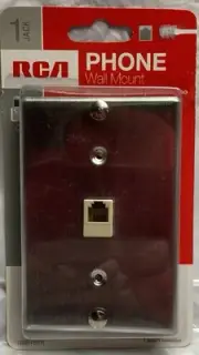 RCA Modular Wall Phone Jack Mount Stainless Steel TP251SSR