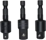 3Pcs 360° Rotatable Impact Grade Socket Adapter Extension Set 1/4" 3/8" 1/2" Bit