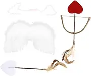 Garneck 1 Set Cupid Cosplay Photo Prop Angel Wing Headband with Bow Arrows for Boy Girl Newborn Photography Accessories Comfortable Safe Design