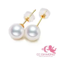 在飛比找momo購物網優惠-【CC Diamond】天然極品珍珠 18K經典耳釘(8-8