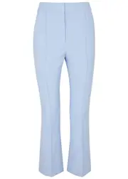 Veronica Beard Tani Cropped Stretch-crepe Trousers - Light Blue - 0 (UK4 / Xxs) 0 (UK4 / XXS)